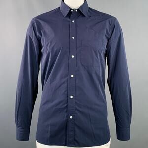 GOLDWIN Size L Navy Polyester One Pocket Snaps Long Sleeve Shirt